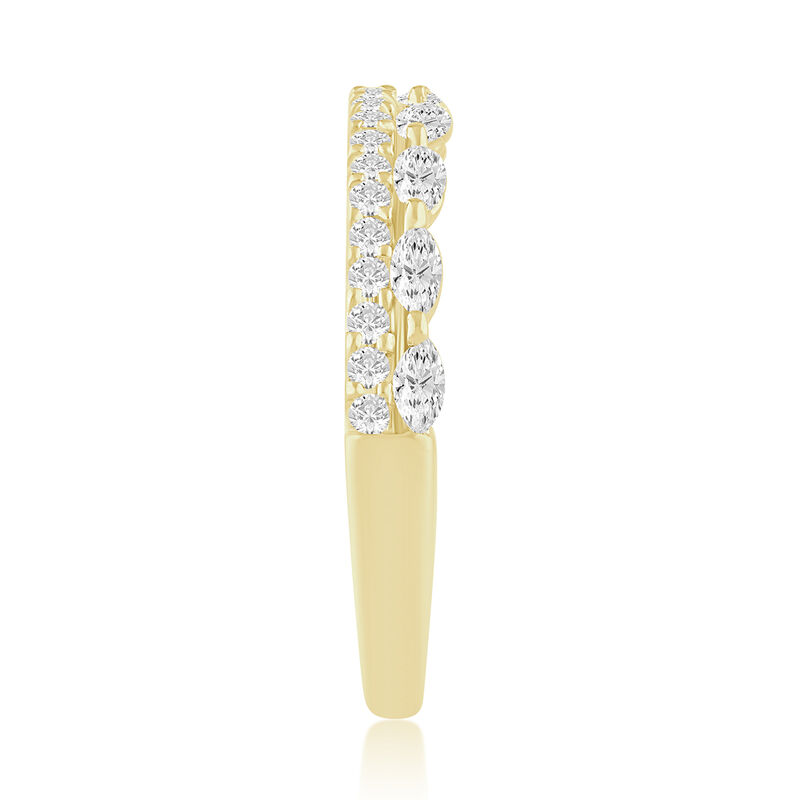Lab Grown Diamond 1/2ctw. Marquise and Round Double Row Wedding Ring in 14k Yellow Gold image number null